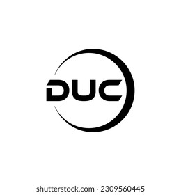 Diseño del logotipo de letras DUC en la ilustración. Logo vector, diseños de caligrafía para logotipo, afiche, invitación, etc.