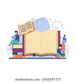 ducation vector illustration. Online education, scholarship, back to school, Online Book, Webinar, Online Class, Achievement trophy.flat design style vector graphic illustration