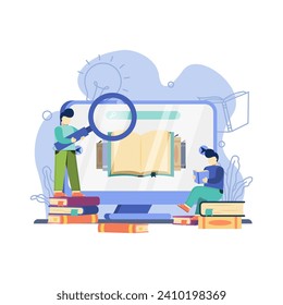 ducation vector illustration. Online education, scholarship, back to school, Online Book, Webinar, Online Class, Achievement trophy.flat design style vector graphic illustration