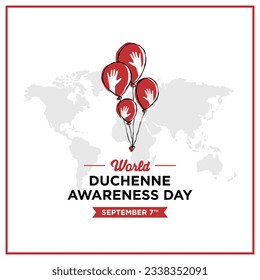 Vector de saludos del Día de Concienciación de Duchenne.