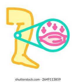 distrofia muscular de duchenne cor ícone vetor. distrofia muscular de duchenne sinal da doença. símbolo isolado ilustração