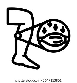 distrofia muscular de duchenne vetor de linha de doença de linha de distrofia muscular de duchenne. símbolo de contorno isolado ilustração preta