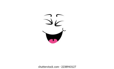 The Duchenne smile Emoji. Flat vector graphic.