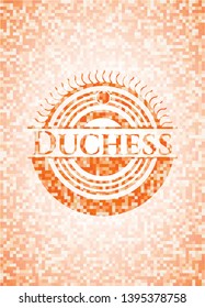 Duchess orange mosaic emblem with background