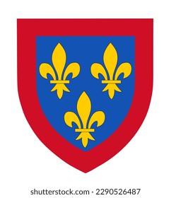 Duchy of Anjou coat of arms vector illustration isolated on white background. Duchy of Anjou was a French province straddling the lower Loire. Historic France territory.