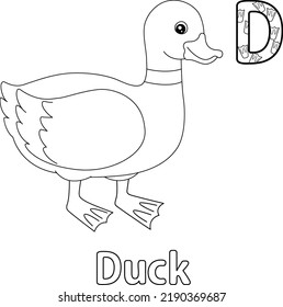 Duck Alphabet Abc Coloring Page D Stock Vector (royalty Free 