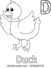 Duck Alphabet ABC Coloring Page D