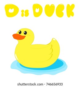 duck alphabet. vector cartoon illustration