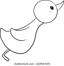duck animal cartoon doodle kawaii anime coloring page cute illustration drawing clipart character chibi manga comics