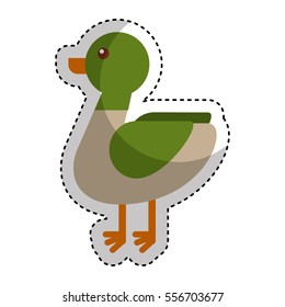 duck animal farm icon vector illustration design