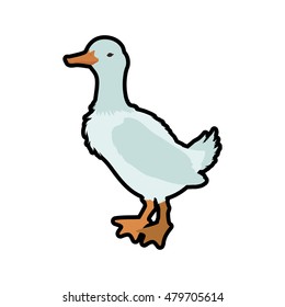 Duck animal farm pet character icon. Isolated and flat illustration. Vector graphic