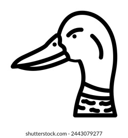 duck animal line icon vector. duck animal sign. isolated contour symbol black illustration