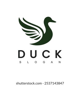 Duck animal logo design template isolated