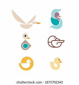 Duck animal logo icon symbol design
