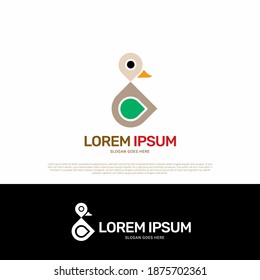 Duck animal logo icon symbol design