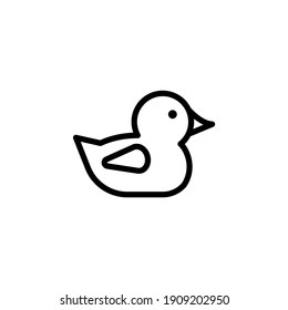 duck animal vector line icon