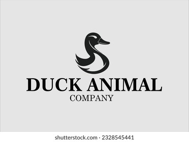 diseño del logo del vector de los animales del pato, ilustración del vector. Diseño Emblema sobre fondo blanco