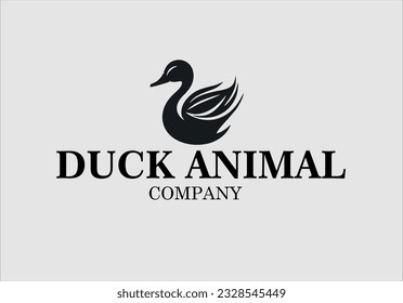 diseño del logo del vector de los animales del pato, ilustración del vector. Diseño Emblema sobre fondo blanco