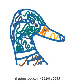 duck animal zoo doodle icon sketch vector. duck animal zoo sign. isolated symbol illustration