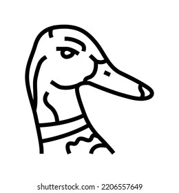 duck animal zoo line icon vector. duck animal zoo sign. isolated contour symbol black illustration