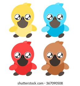 Duck baby colorful cartoon drawing  icon illustration