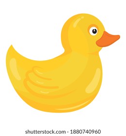 duck baby toy flat style icon vector illustration design