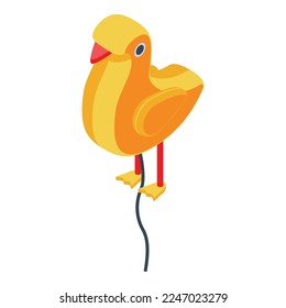Duck balloon icon isometric vector. Toy animal. Helium magic