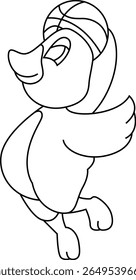 Duck Basketball player Basketball Animal Vector Graphic Art Illustration