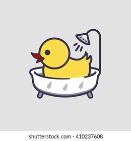 duck in the bath. vector illustration