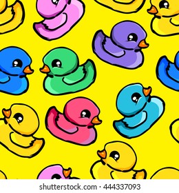  duck beautiful background vector illustration, duck seamless