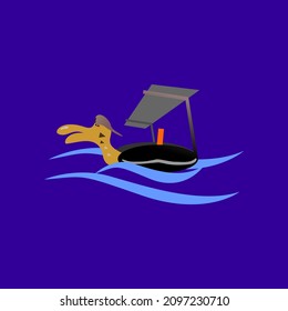 duck bike vector. water ride logo
