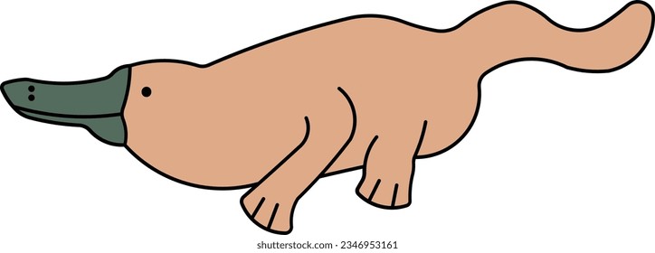 Duck billed platypus Australia animal wild Outline