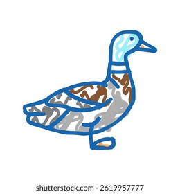 duck bird doodle icon sketch vector. duck bird sign. isolated symbol illustration