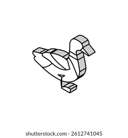 duck bird isometric icon vector. duck bird sign. isolated symbol illustration