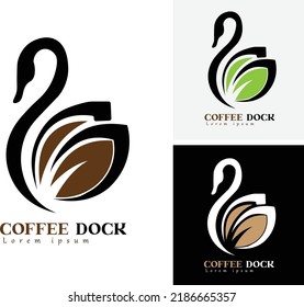 Duck Bird sign, Coffee Beans Icon Logo Symbol