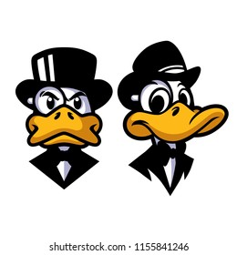 Duck in Black Design Vector