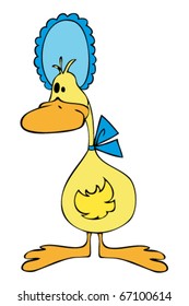 Duck with Blue Bonnet.