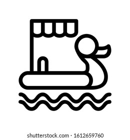 duck boat icon with black line style
