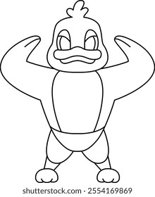 Duck Bodybuilder Bodybuilding Animal Vector Graphic Art Illustration