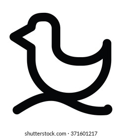 Duck Bold Line Vector Icon