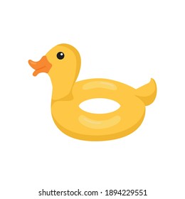 Duck Buoy Swimming Pool Vector Illustration