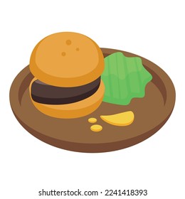 Duck burger icon isometric vector. Pate foie. Goose cuisine