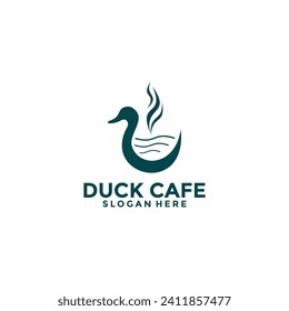 Duck Cafe Vector , Creative Restaurant logo design template