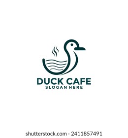 Duck Cafe Vector , Creative Restaurant logo design template