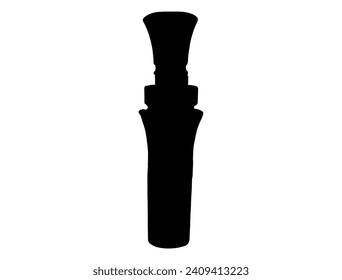 Llamada de pato, silueta de caza de pato, fondo blanco de arte vectorial