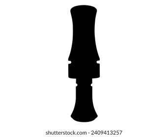 Duck call, Duck Hunting silhouette vector art white background