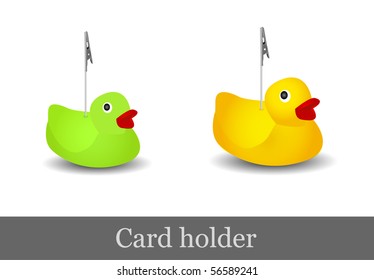 Duck Card Holder. Vector Illustration