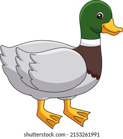 Duck Cartoon Colored Clipart Illustration