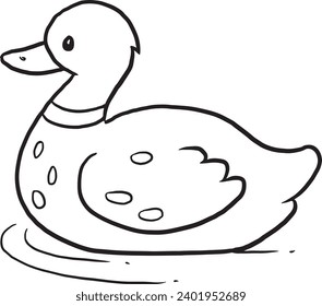duck cartoon coloring page line drawing illustration