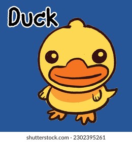 caricatura de pato lindo vector de carácter